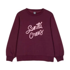 Santa Cruz Womens Crew Ribbon Script Front Crew - Dark Cherry
