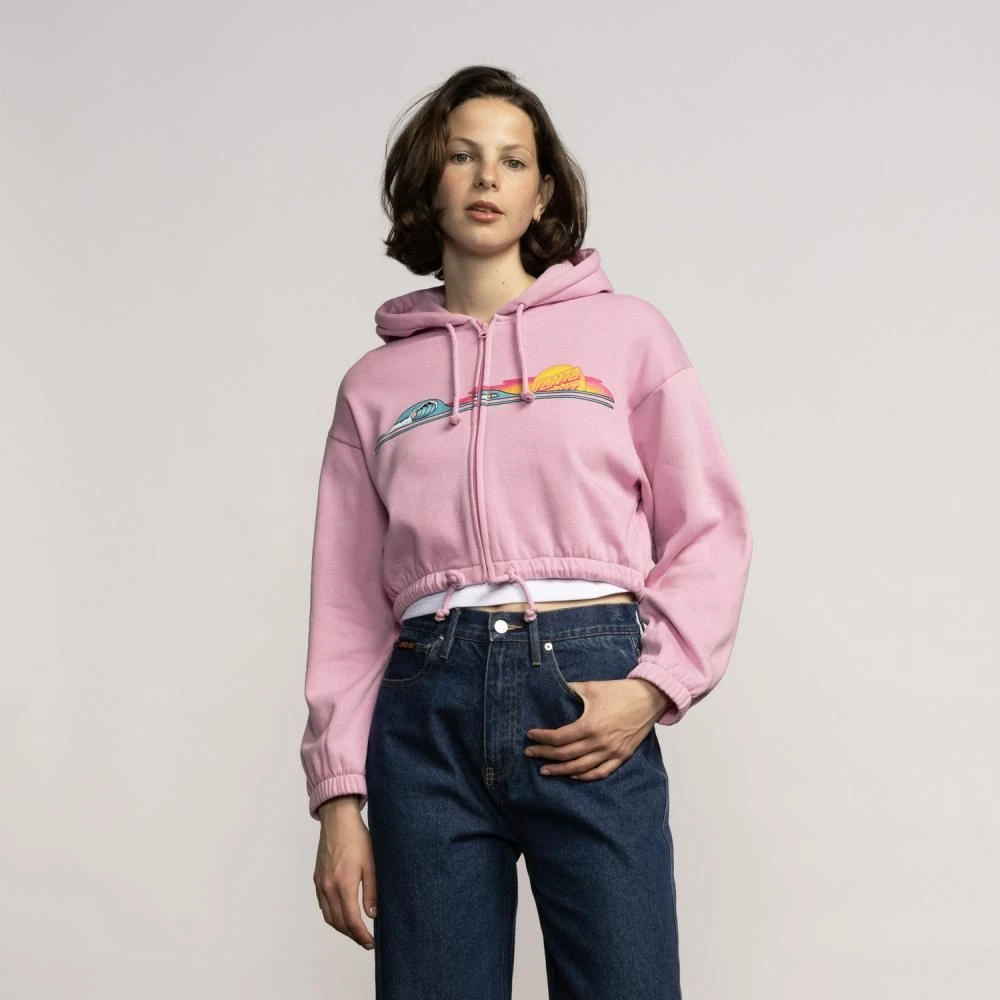 Santa Cruz Womens Zip Hood Sunrise Dot Zip Hood - Fondant Pink 4 Santa Cruz Womens Zip Hood Sunrise Dot Zip Hood - Fondant Pink - Image 4