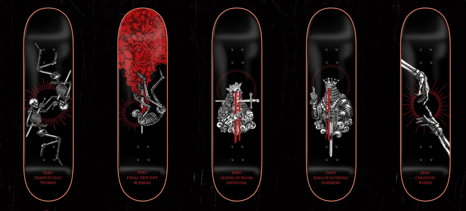 Zero Skateboard Micah Ulrich Queen Of Doom Tommy Sandoval Skateboard Deck - 8.375" 2 Zero Skateboard Micah Ulrich Queen Of Doom Tommy Sandoval Skateboard Deck - 8.375" - Image 2