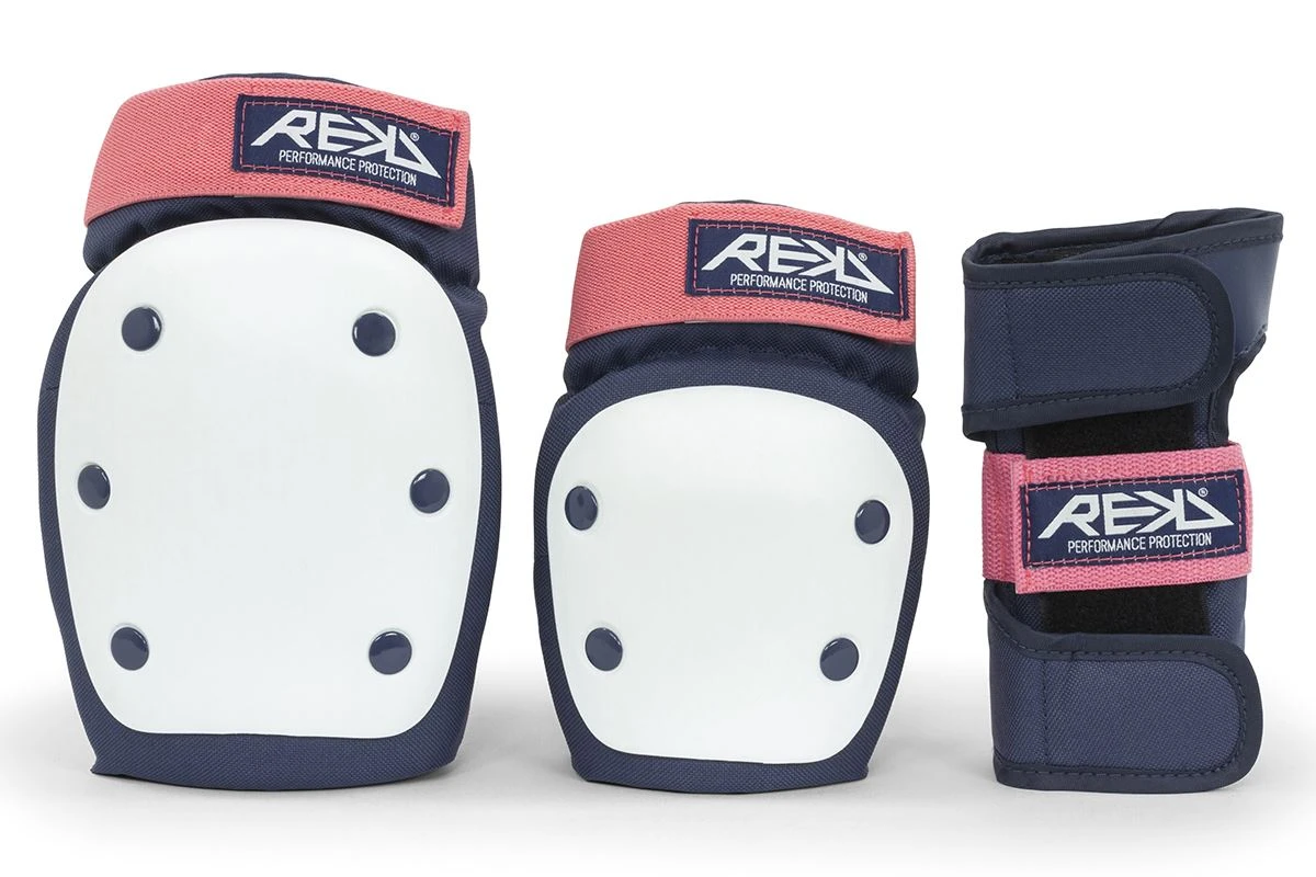 REKD Heavy Duty Triple Pad Set-Knee/Elbow/Wrist - Blue/Pink 3 REKD Heavy Duty Triple Pad Set-Knee/Elbow/Wrist - Blue/Pink - Image 3