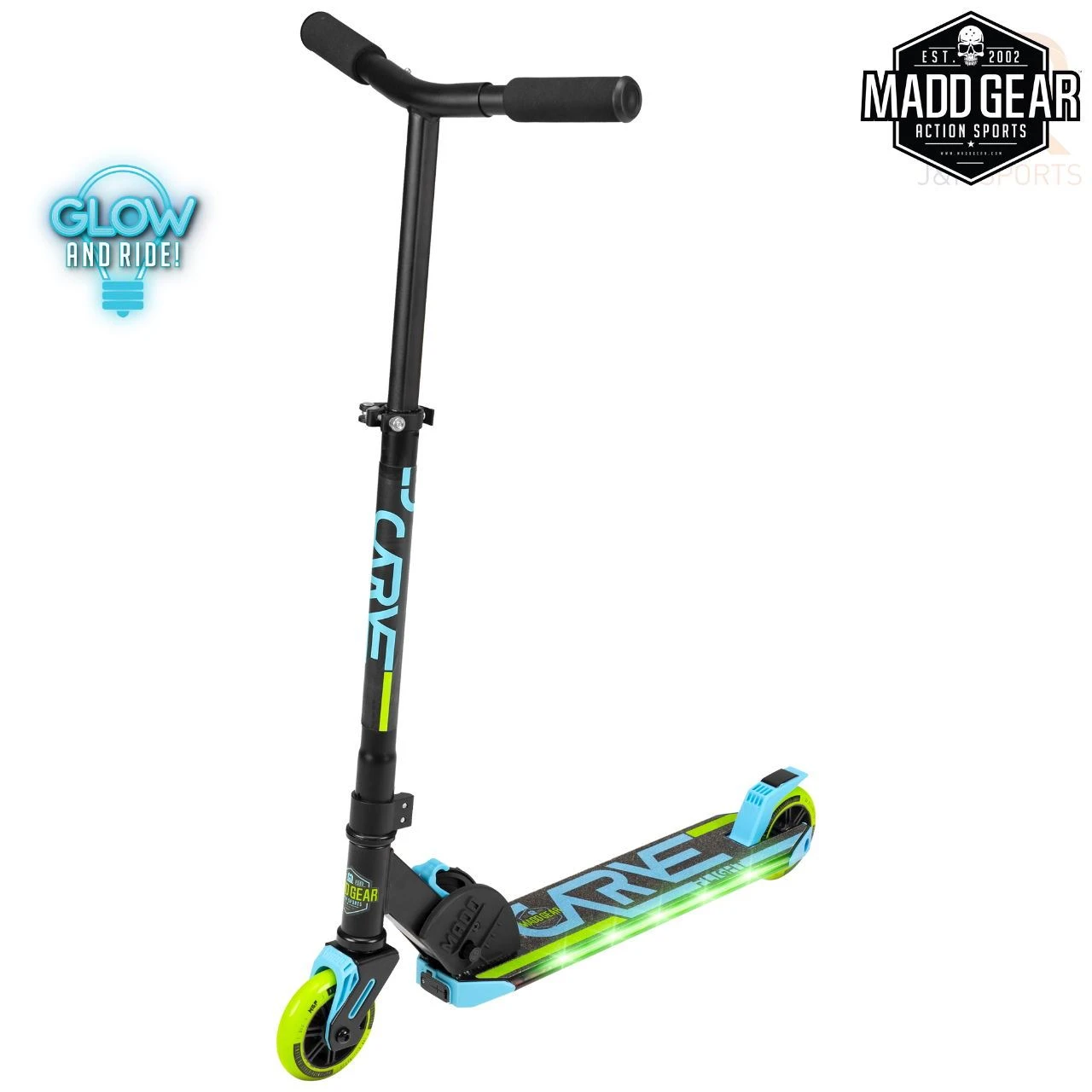 Madd Gear Carve Flight Light Up - Blue / Lime Complete Scooter 1 Madd Gear Carve Flight Light Up - Blue / Lime Complete Scooter
