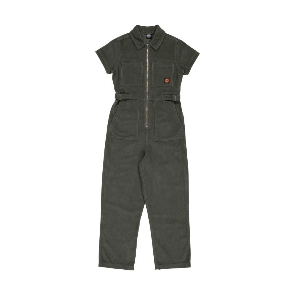 Santa Cruz Womens Pant Line Up Utility Jumpsuit - Dark Moss 1 Santa Cruz Womens Pant Line Up Utility Jumpsuit - Dark Moss