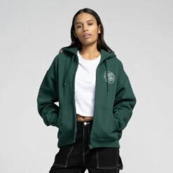Santa Cruz Womens Zip Hood Fever Dream Mono Dot Zip Hood - Emerald -Skate Warehouse 1989d481 8df2 43ad 8b1f be123dff7a49