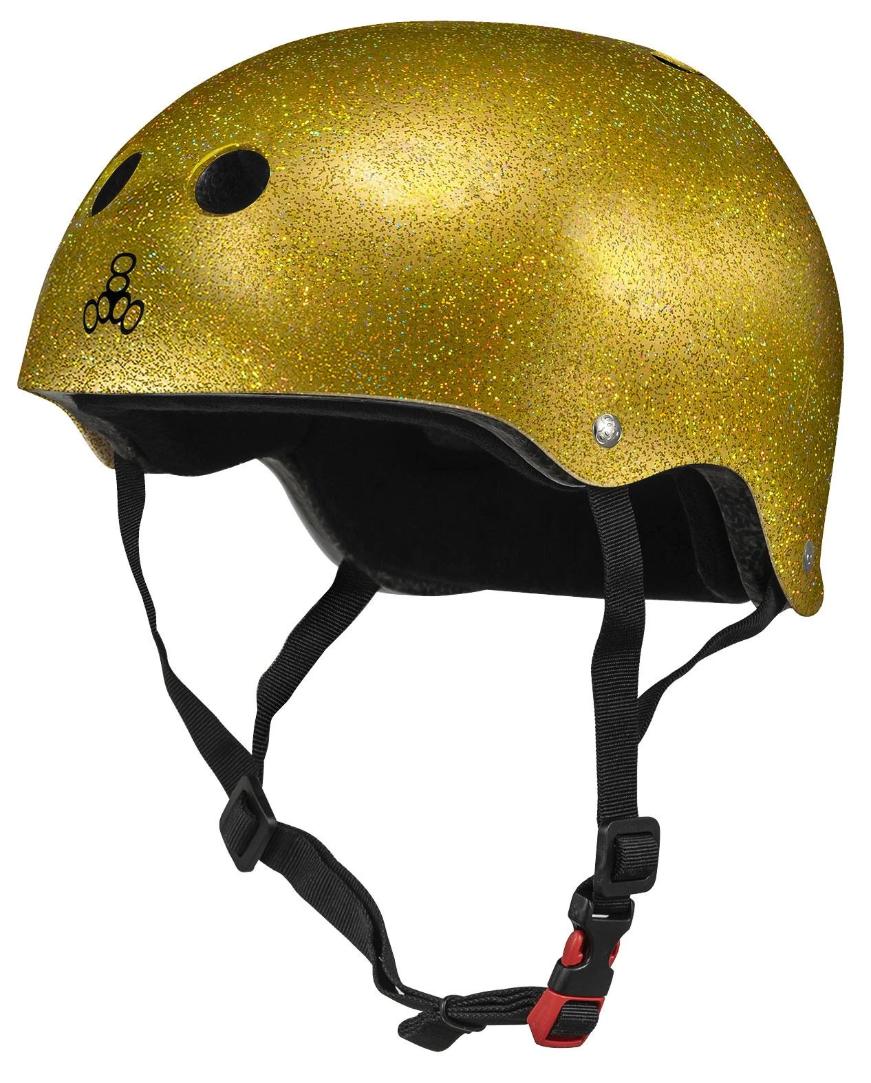 Triple Eight Sweatsaver Cert Helmet Glitter Gold 1 Triple Eight Sweatsaver Cert Helmet Glitter Gold