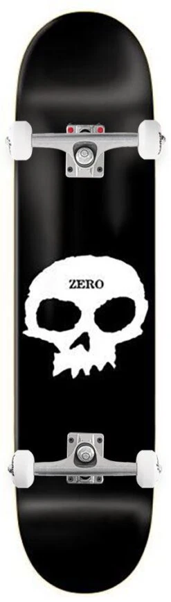 Zero Skateboard Single Skull Black White X Venom Custom Complete Skateboard - 7.5"