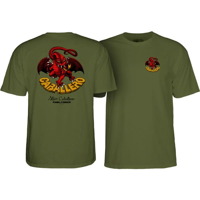 Powell Peralta Powell-Peralta Caballero Dragon II Military Green '2' Tee 2 Powell Peralta Powell-Peralta Caballero Dragon II Military Green '2' Tee - Image 2