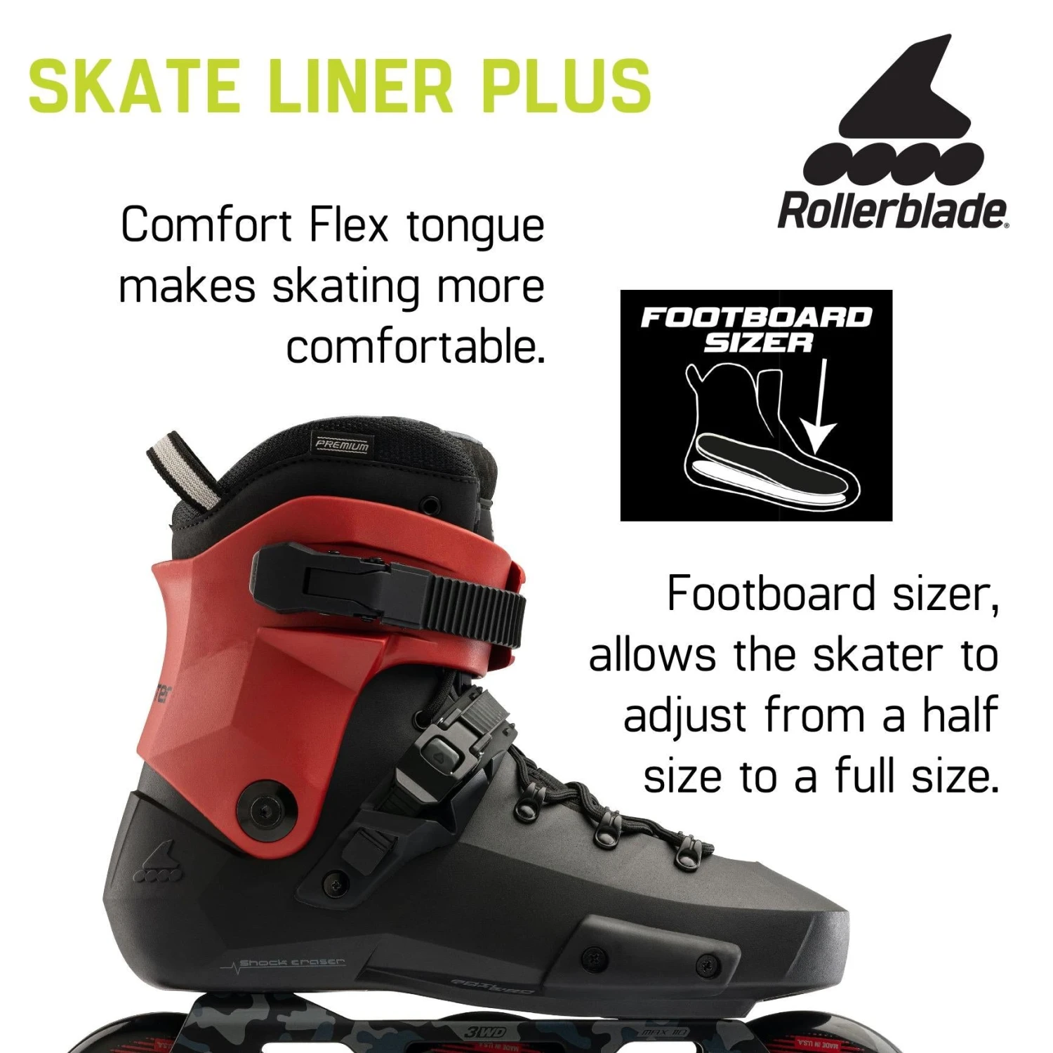 Rollerblade RB Twister 110 Blk/Red Inline Recreational Skate 5 Rollerblade RB Twister 110 Blk/Red Inline Recreational Skate - Image 5