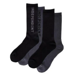 Independent Socks Baseline (2PK) Black / Charcoal - 9-11