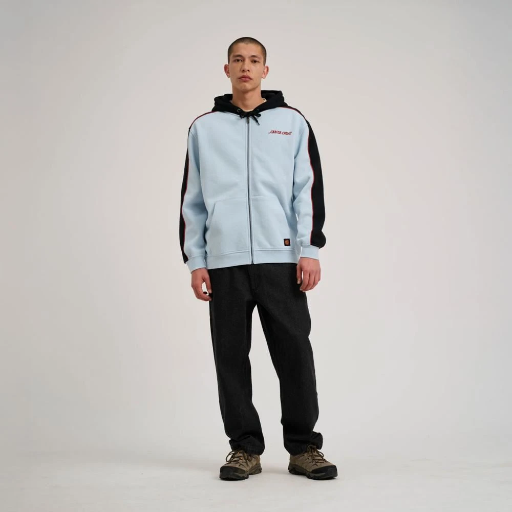Santa Cruz Zip Hood Strip Racer Zip Hood - Black / Fresh Blue 6 Santa Cruz Zip Hood Strip Racer Zip Hood - Black / Fresh Blue - Image 6