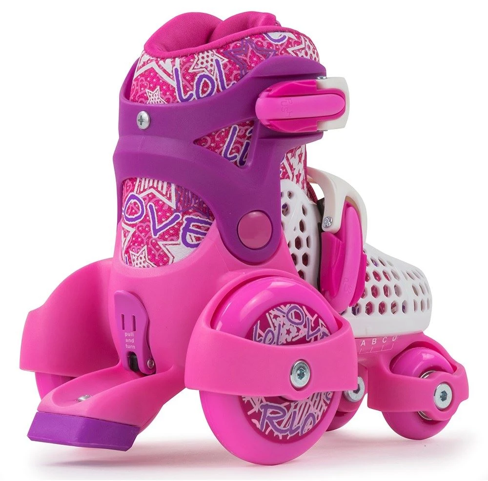 SFR Stomper Adjustable Children's Quad Skates - Pink / White 3 SFR Stomper Adjustable Children's Quad Skates - Pink / White - Image 3