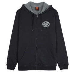 Santa Cruz Zip Hood MFG Oval Dot Chest Zip Hood - Black