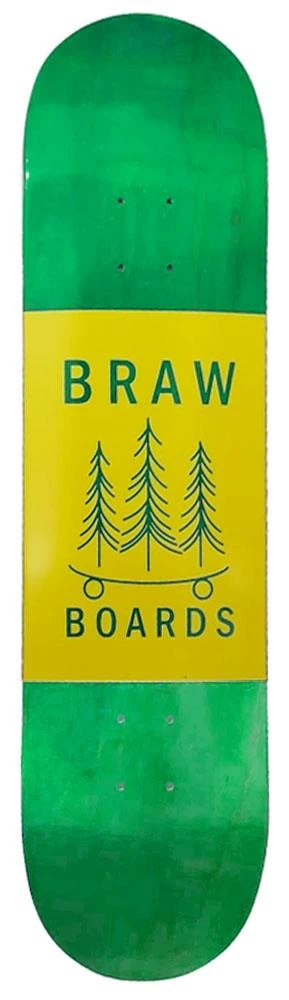 Braw Logo Stained Skateboard Deck Green - 8.5" 1 Braw Logo Stained Skateboard Deck Green - 8.5"