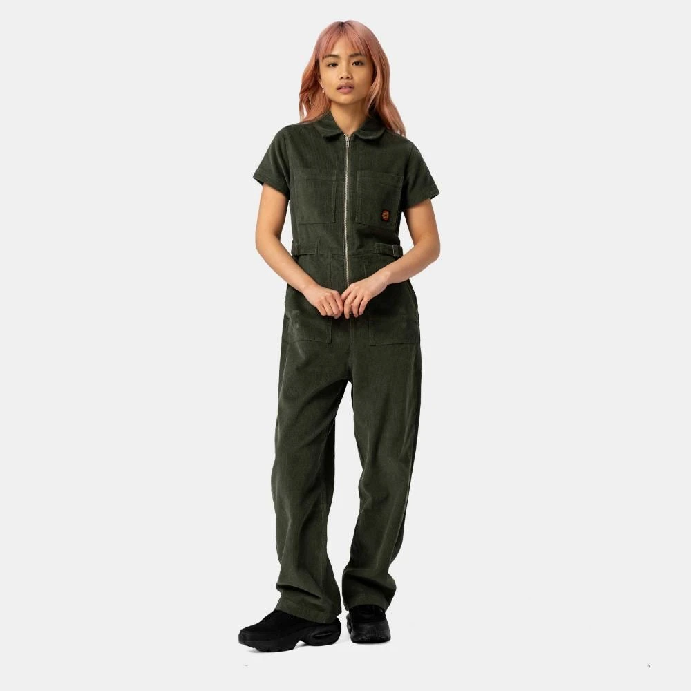 Santa Cruz Womens Pant Line Up Utility Jumpsuit - Dark Moss 3 Santa Cruz Womens Pant Line Up Utility Jumpsuit - Dark Moss - Image 3