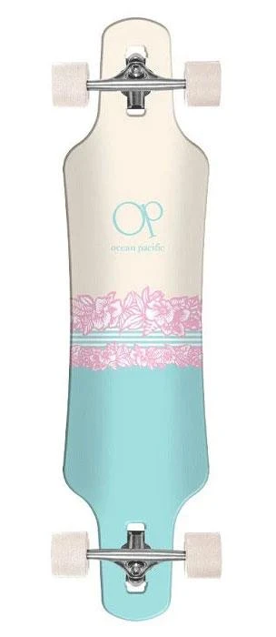 Ocean Pacific Island Drop Through Off White /Teal Complete Longboard - 39.0" 1 Ocean Pacific Island Drop Through Off White /Teal Complete Longboard - 39.0"