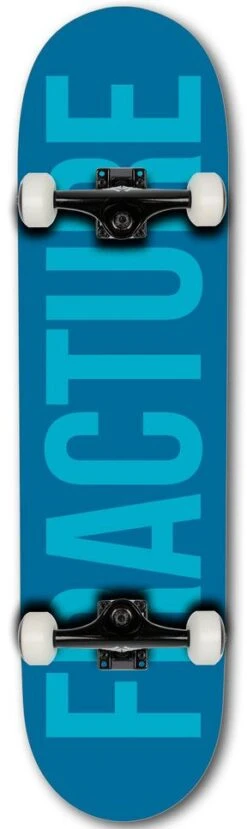 Fracture Fade Blue Teal Complete Skateboard 8.25"