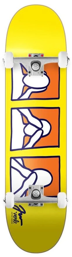 Verb Limited Jeremy Wray Hear See Speak Artist Yellow/Orange X Venom Custom Complete Skateboard - 8.25"