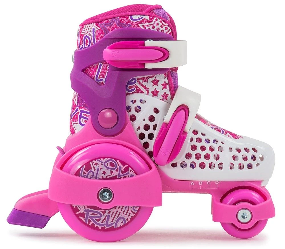 SFR Stomper Adjustable Children's Quad Skates - Pink / White 2 SFR Stomper Adjustable Children's Quad Skates - Pink / White - Image 2