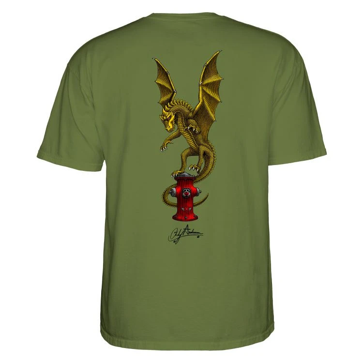Powell Peralta Powell-Peralta Andy Anderson Vajra Youth Tee Military Green 2 Powell Peralta Powell-Peralta Andy Anderson Vajra Youth Tee Military Green - Image 2