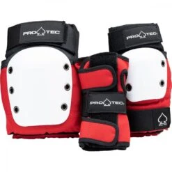 Pro-Tec Pads Street Gear Junior 3 Pack - Red / White / Black -Skate Warehouse 7b469183 17bb 4e55 9f1e a6a1275048b2