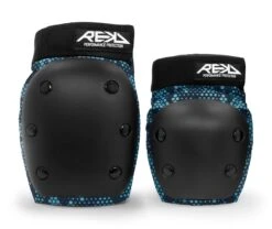 REKD Youth Heavy Duty Double Pad Set - Black / Blue