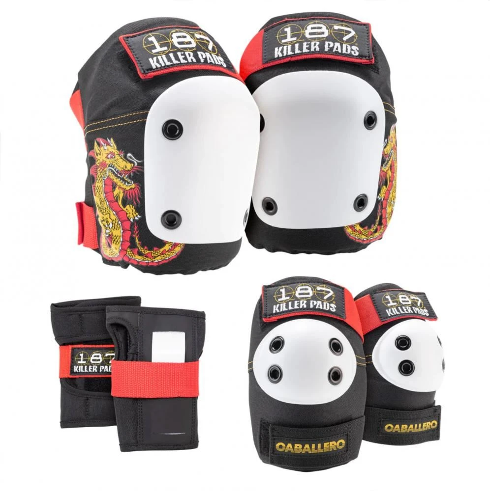 187 Killer Pads Adult Six Pack Set Caballero - Black / Red / Gold 1 187 Killer Pads Adult Six Pack Set Caballero - Black / Red / Gold