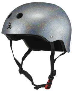 Triple Eight Sweatsaver Cert Helmet Glitter Silver