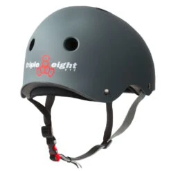 Triple Eight Dual Certified Helmet - Matte Gunmetal Grey -Skate Warehouse a2670734 0cde 4f0e a515 556dc5496e05