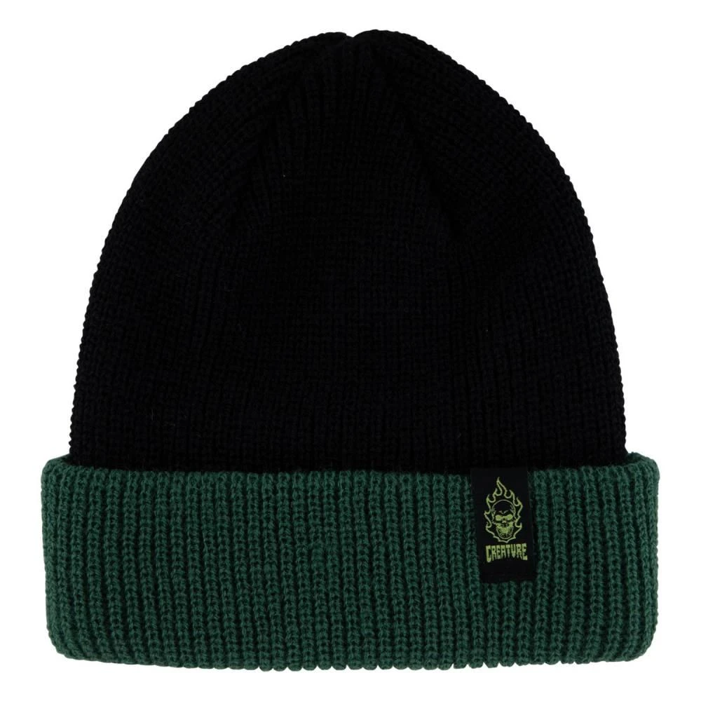 Creature Beanie Bonehead Label Black / Green - O/S 1 Creature Beanie Bonehead Label Black / Green - O/S