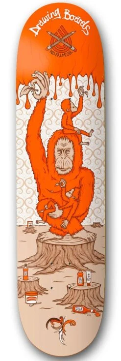 Drawing Boards Orangutan Skateboard Deck - 8.0"