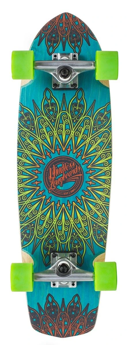Mindless Mandala Blue Cruiser Skateboard - 8.125" X 28" 1 Mindless Mandala Blue Cruiser Skateboard - 8.125" X 28"