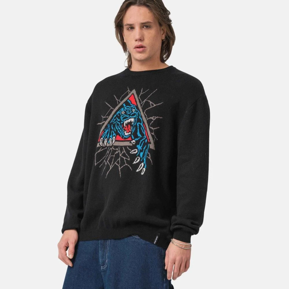 Santa Cruz Knit Crew Natas SC Panther Knit Crew - Black 3 Santa Cruz Knit Crew Natas SC Panther Knit Crew - Black - Image 3
