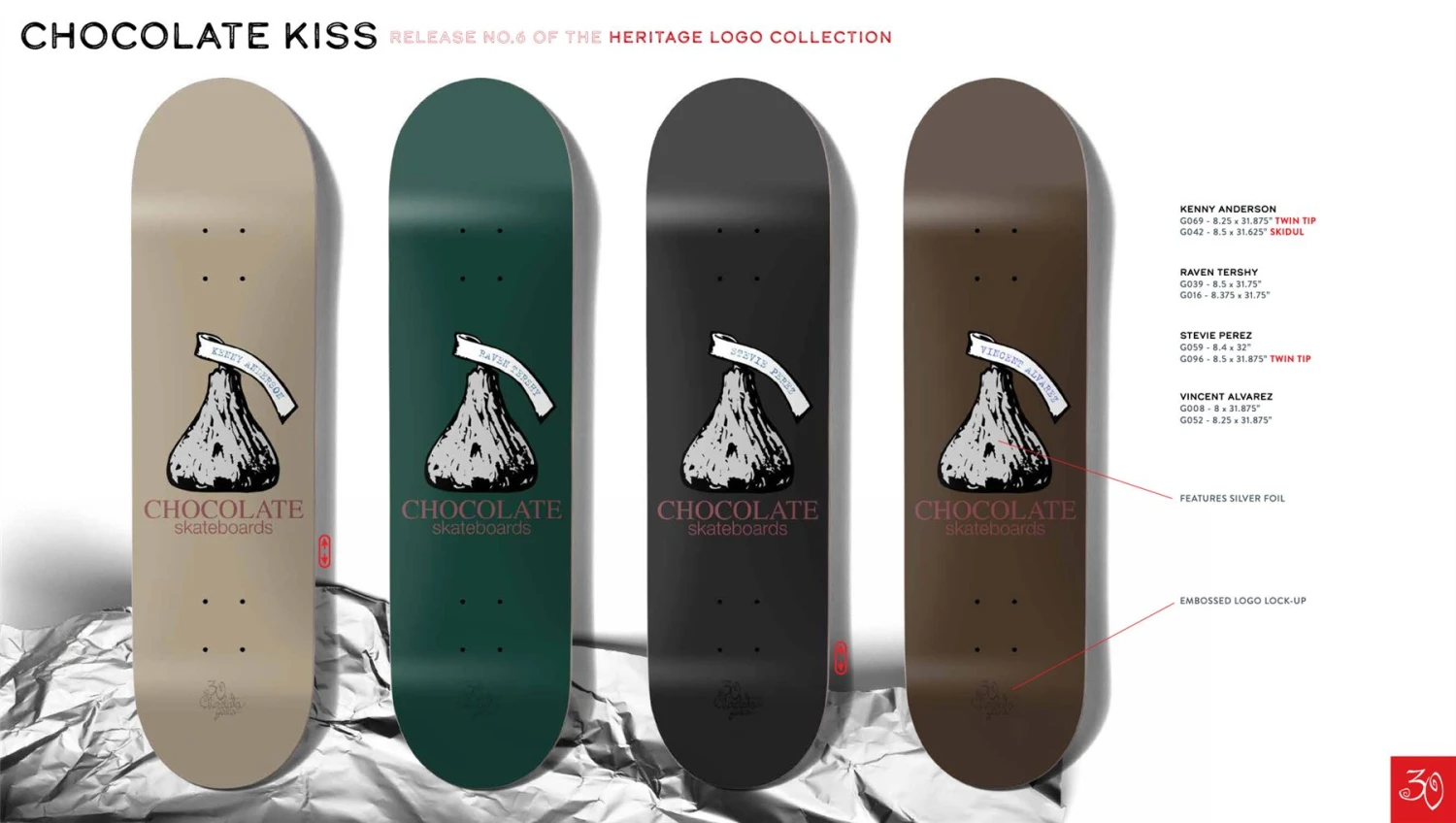 Chocolate Skateboard Kiss Stevie Perez Twin Tip Skateboard Deck - 8.5" 2 Chocolate Skateboard Kiss Stevie Perez Twin Tip Skateboard Deck - 8.5" - Image 2