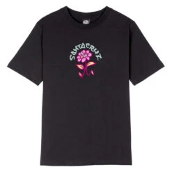 Santa Cruz Womens T-Shirt Delfino Flower Front T-Shirt - Black