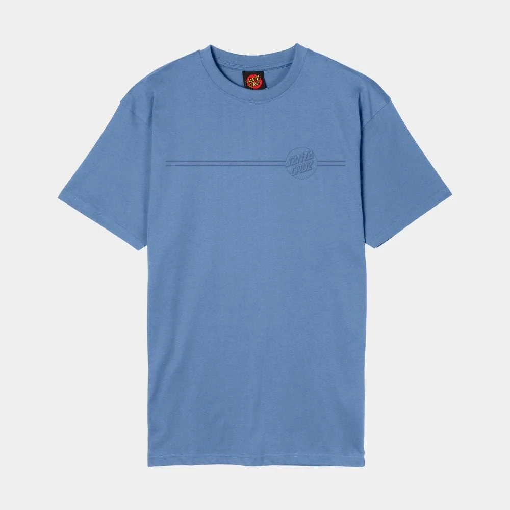 Santa Cruz T-Shirt Tonal Opus Dot Stripe T-Shirt - Azure Blue 2 Santa Cruz T-Shirt Tonal Opus Dot Stripe T-Shirt - Azure Blue - Image 2