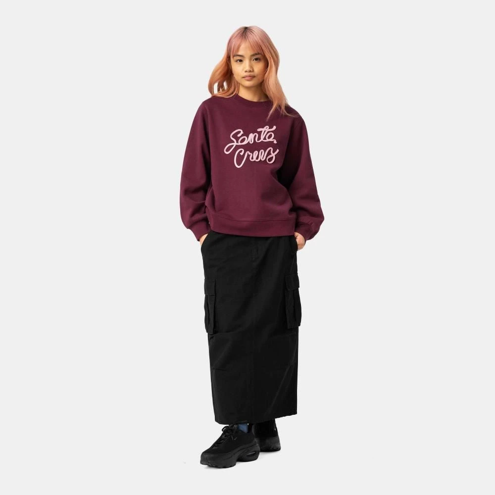 Santa Cruz Womens Crew Ribbon Script Front Crew - Dark Cherry 4 Santa Cruz Womens Crew Ribbon Script Front Crew - Dark Cherry - Image 4