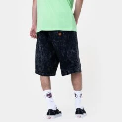 Santa Cruz Shorts Big Shorts - Black Acid Wash -Skate Warehouse ea57fe72 86a9 456b a486 7777444cbd07
