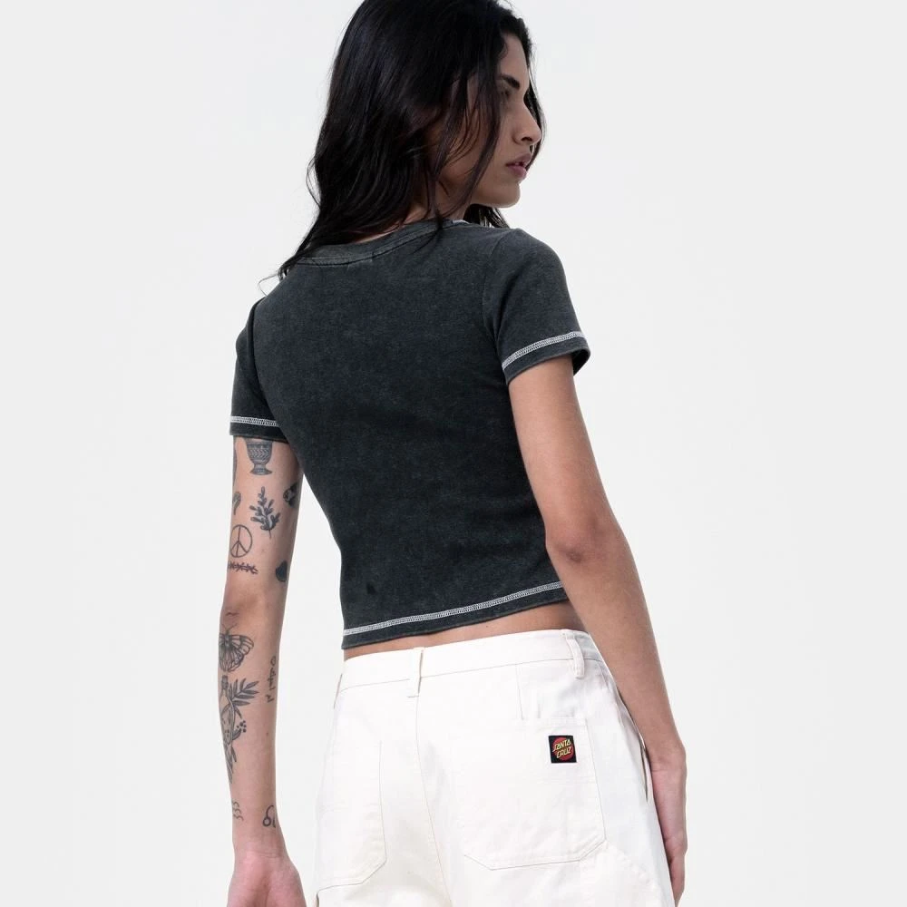 Santa Cruz Womens T-Shirt Moon Dot Reflection Front - Black Acid Wash 2 Santa Cruz Womens T-Shirt Moon Dot Reflection Front - Black Acid Wash - Image 2