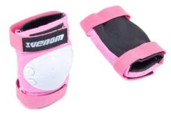Venom Triple Knee/Elbow/Wrist Pad Set - Pink White -Skate Warehouse fafc6759 ab1a 4c5d 90f7 774bdf3549f2